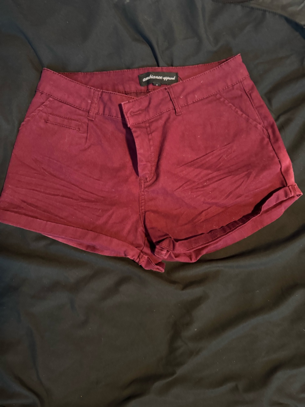 Ambiance juniors sz small Burgundy Jean Shorts